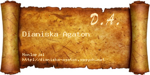 Dianiska Agaton névjegykártya